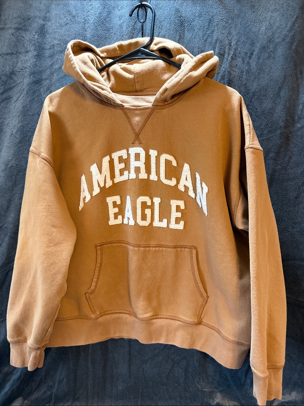 American Eagle Outfitters Brown Crewneck Hoodie with White Logo